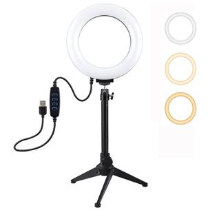 PULUZ PKT3032 ARO 16CM LED 3 TONOS CON SOPORTE 20CM