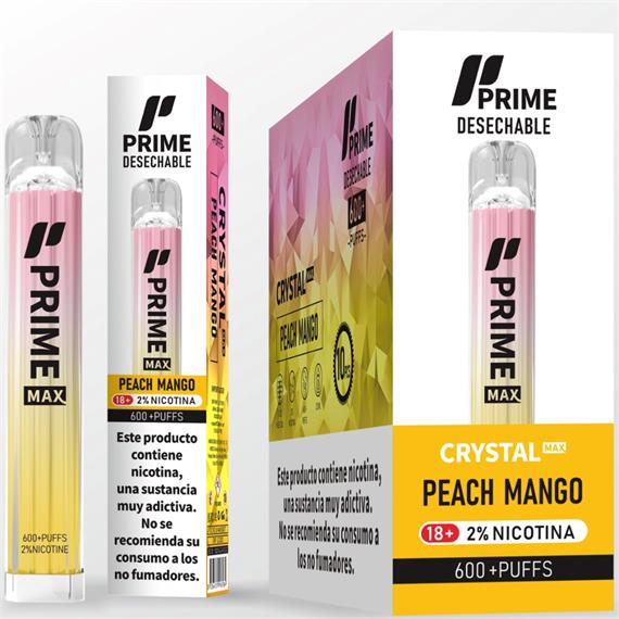 Prime Max Crystal Vaper No Nicotina Peach Mango 800 puff