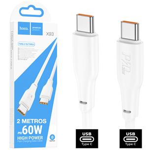 Cable USB-C a USB-C 2 metros 60W Hoco X93 Blanco