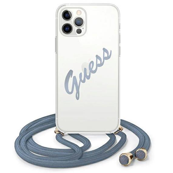 Guess GUHCP12LCRTVSBL Iphone 12 Pro Max 6.7" Azul Script Vint