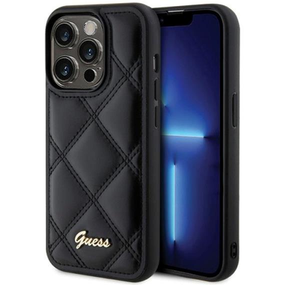 Guess GUHCP15XPSQSQSK Iphone 15 Pro Max 6.7" Black hardcase Quilted Metal