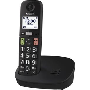 Panasonic KX-TGU110EXB Teléfono Inalámbrico con Teclas Grandes Negro