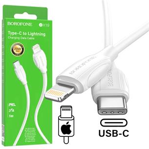 Cable USB-C a Lightning 1 metro 20W / 3 Amp Borofone BX19 Blanco