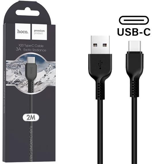 Cable USB a USB-C Hoco X20 2 Metros Negro