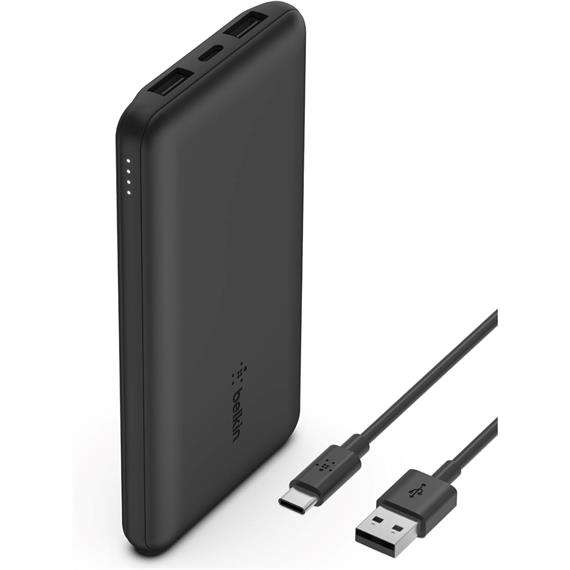 Belkin PowerBank 10.000 mAh 15W 2 x USB-A y 1x USB-C Negro (BPB011BTBK)