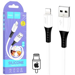 Cable USB a Lightning 1 metro 3Amp Hoco X82 Silicona Blanco