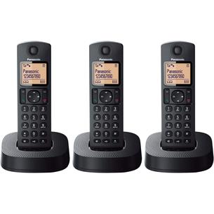 Panasonic KX-TGC313SPB Teléfono Inalámbrico Trío Negro