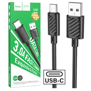 Cable USB a USB-C 1 metro 3 amp Hoco X88 Negro