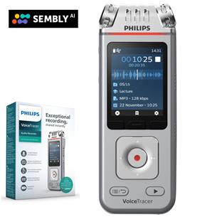 Philips DVT4115 Grabadora de Voz  con 8 GB, MP3 y PCM y 3 Micros HIFI