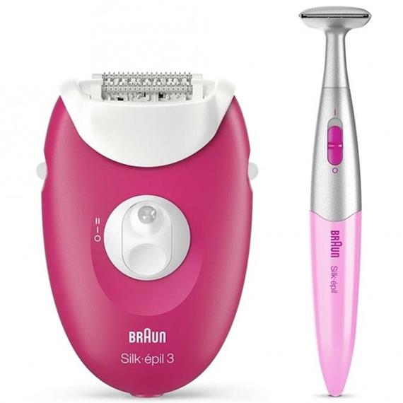 Braun Silk-Epil 3 SE3-420 Depiladora + 2 Accesorios Rosa