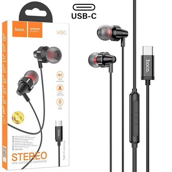 Hoco M90 Auricular USB-C con Micrófono Negro