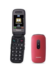 Panasonic KX-TU446EXR Teléfono para mayores con botón SOS Granate