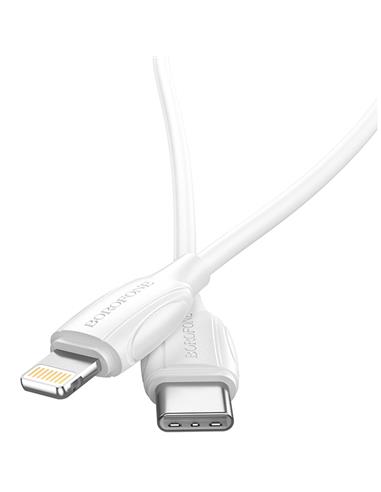 Cable USB-C a Lightning 1 metro 20W / 3 Amp Borofone BX19 Blanco